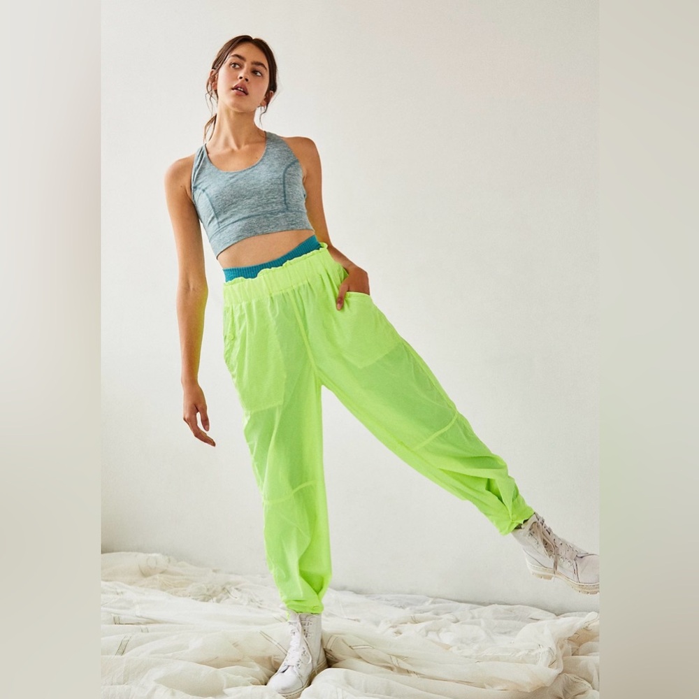 Free People Movement Nina Packable‎ Pants Neon Green Size Extra Small
